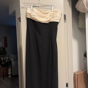 Ralph Lauren Black and Cream Strapless Dress